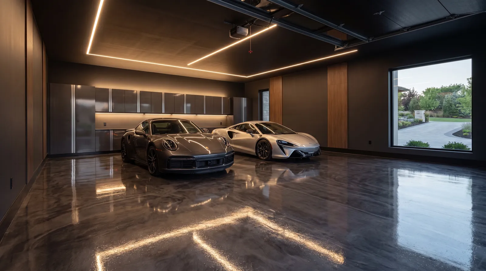 Premium garage floor coating installation result